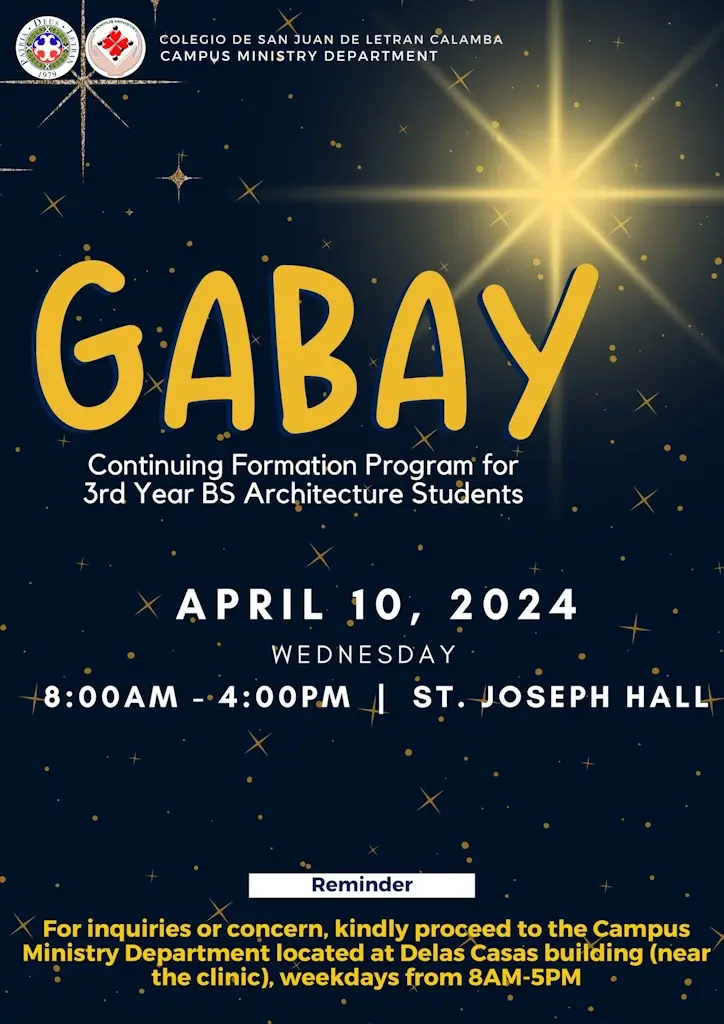 An image announcing the schedule for the continuation of the Formation Program for 3rd year architecture students.